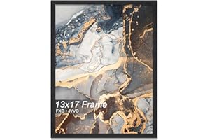 Fxojyvo Engineered Wood 13x17 Picture Frame, Black Frame for 13 x 17 Inch Picture Poster Photo, Light Weight 13 by 17 Frame with Wood-grain for Wall - 1 Pack/Black/13 x17