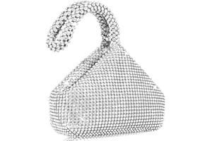 DESY & FEECI Women's Evening Bag- Upgraded Larger Size Full Rhinestones Bling Wrist Clutch Purse for Party Wedding Date Night