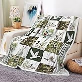 Mallard Duck Blanket Hunting Theme Wild Animal Cabin Duck Pattern Plush Throw Blanket Soft Fuzzy Flannel Blanket for Bed Couch Sofa Home Decor