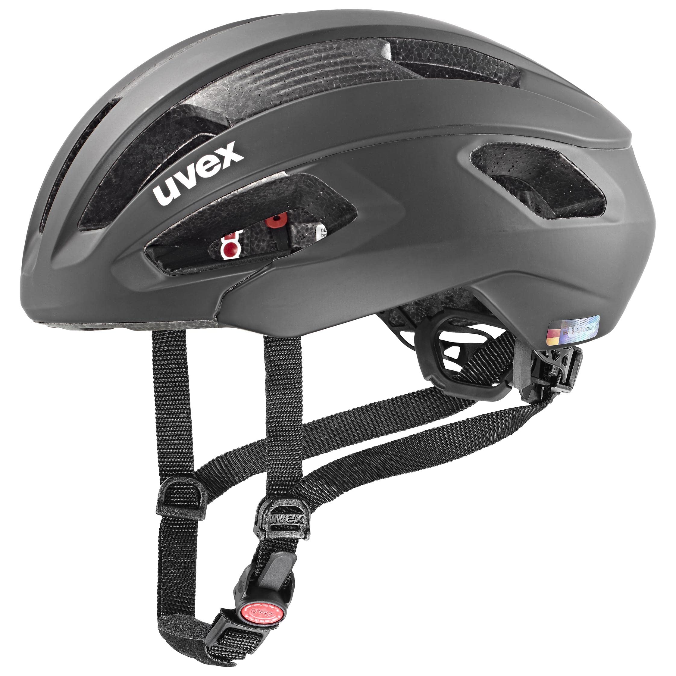 uvex Rise cc - Secure Performance Bike Helmet for Men & Women - Individual Fit - Optimized Ventilation - all Black Matt - 52-56 cm