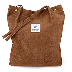 Women Corduroy Tote Bag, Shoulder Purses for Office