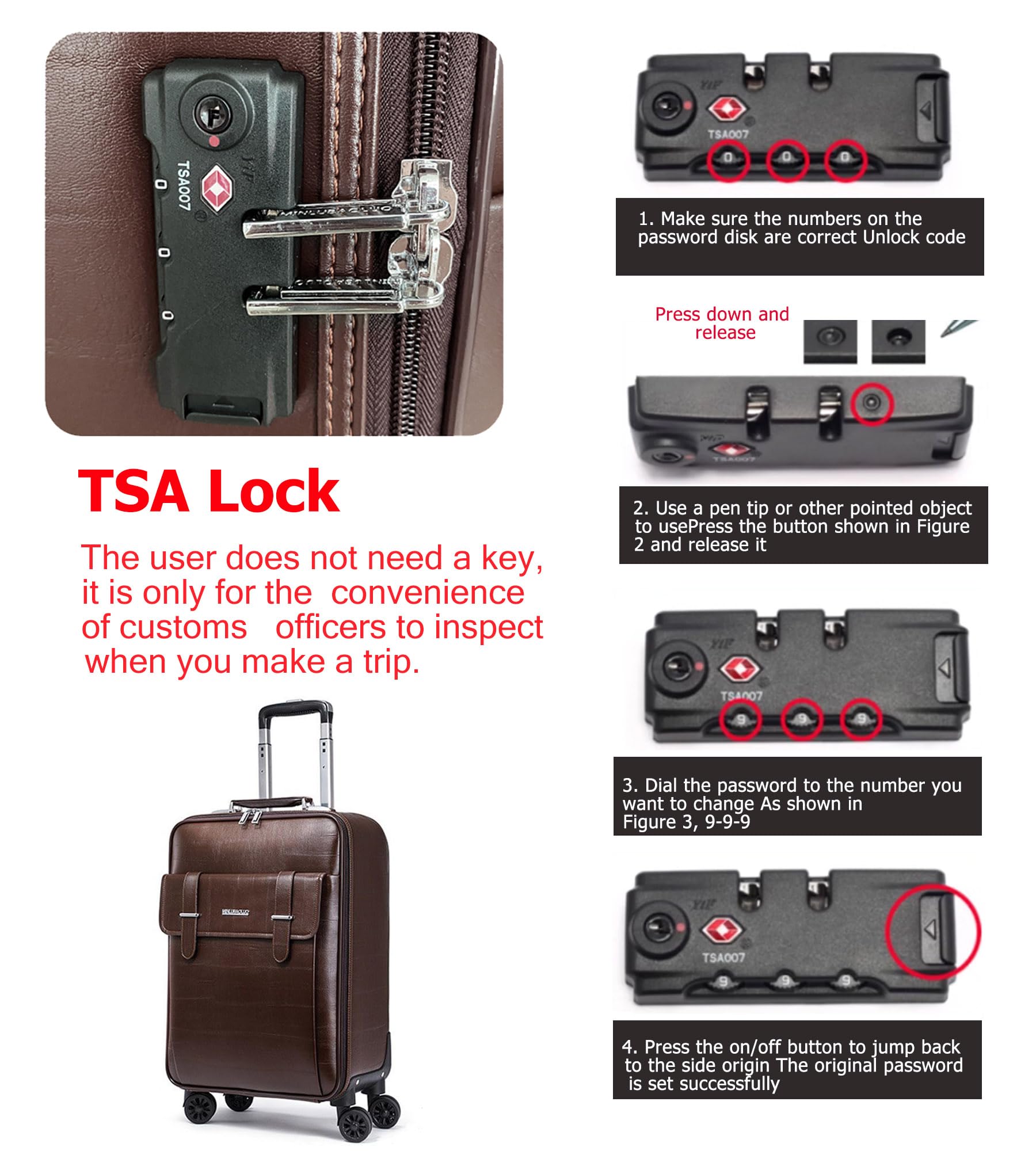 feilario Business Spinner Wheels Luggage PVC Leather Waterproof Carry-On Suitcase Aluminum Alloy Handle Soft Shell Luggage with TSA Lock (Brown, 20in)