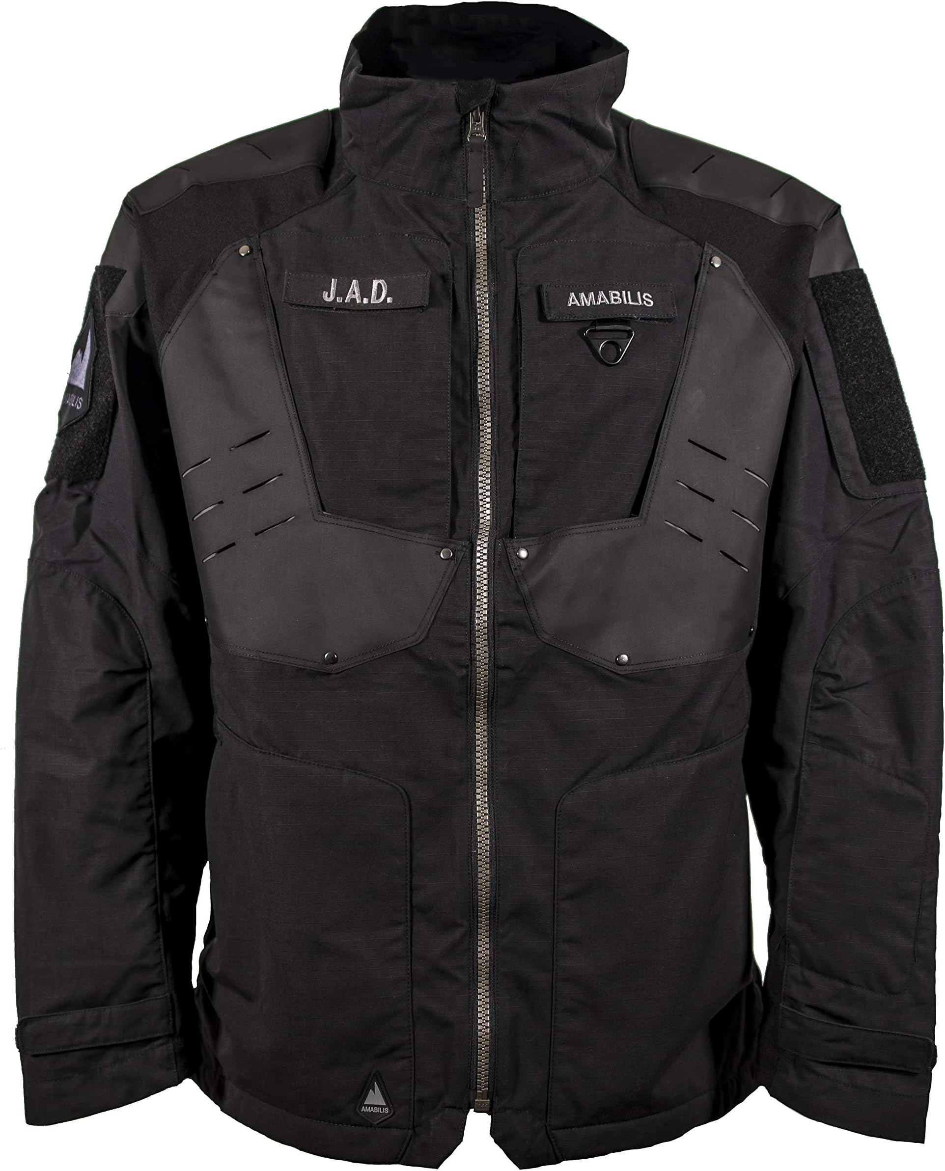 Amabilis Men's Lightweight Responder Tactical Jacket Outerwear, Black