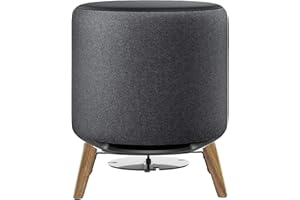 Alloery Universal Echo Sub Subwoofer Desktop Stand,Speaker Table Mount for Homepod and All Suitable Sized Small and Medium Speakers(Walnut with Metal Strip)