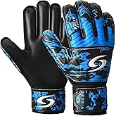 Sporia Adult Youth Goalkeeper Gloves - Breathable Soccer Goalie Gloves with 5 Finger Saver & Strong Wrist Support (4MM Latex)