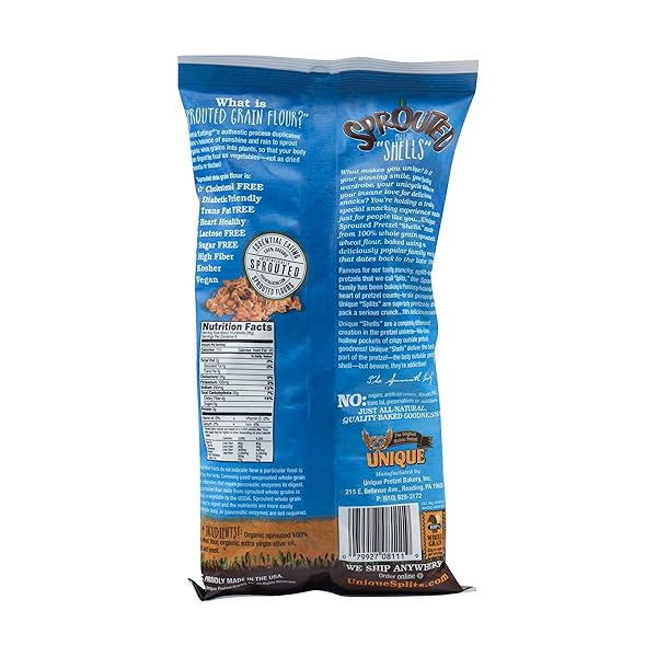 UNIQUE SHELL SPROUTED WHOLE WHEAT, 8 OZ