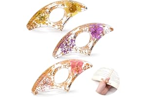 HRRTYUEG 3 Pieces Book Page Holder-Dried Flower Resin Thumb Book Holder-Handmade Resin Holders Light Weight Book Opener Bookmarks Book Reading Accessories for Teachers Book Lovers (Sector Style)
