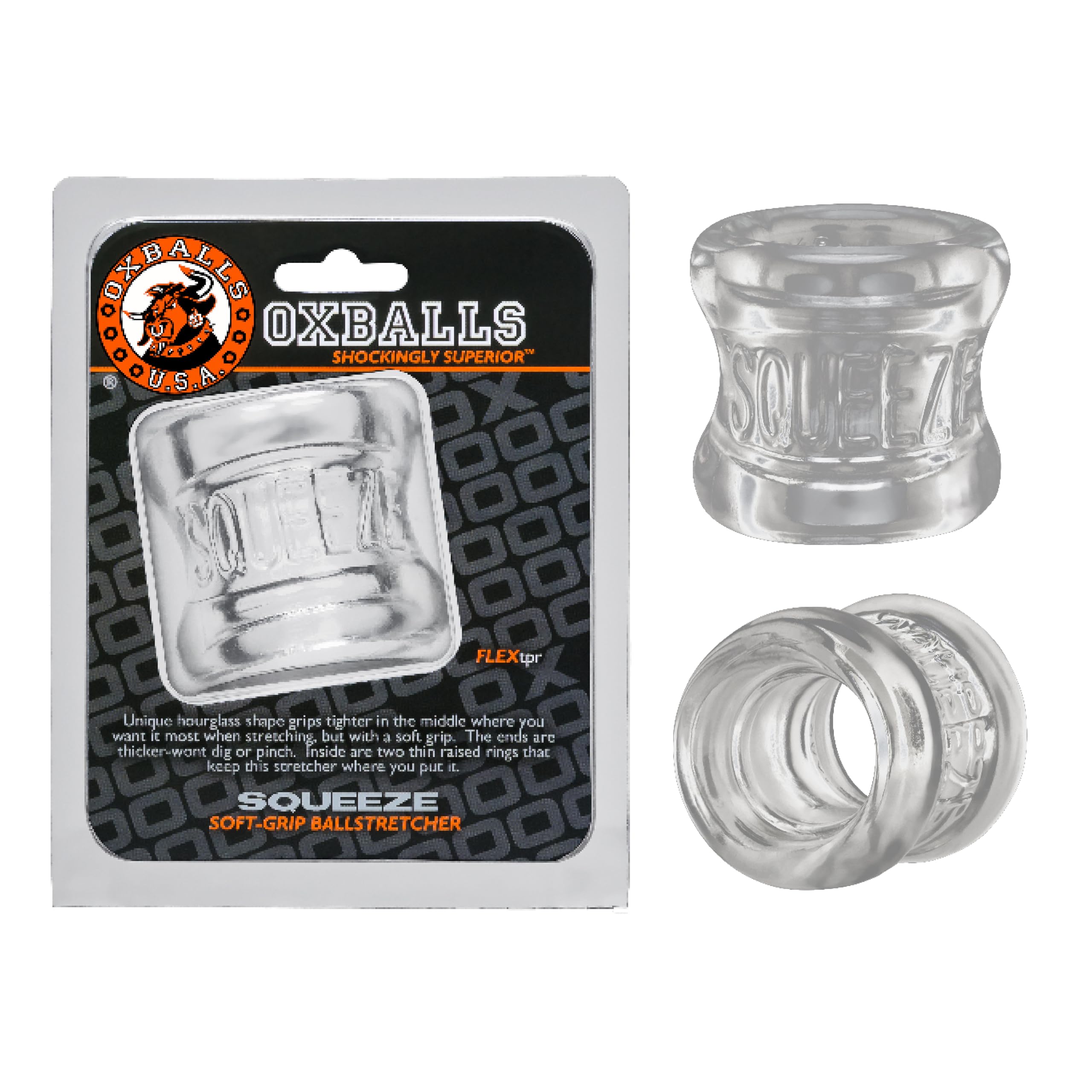 OXBALLS Squeeze Ball Stretcher, Clear
