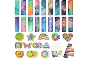 TOEMUR 48 Pieces Anxiety Sensory Stickers with 2 Textured Stickers-Calming Stickers for Kids & Adults - Anxiety Relief Sensory Strips for Office & Classroom Must Haves