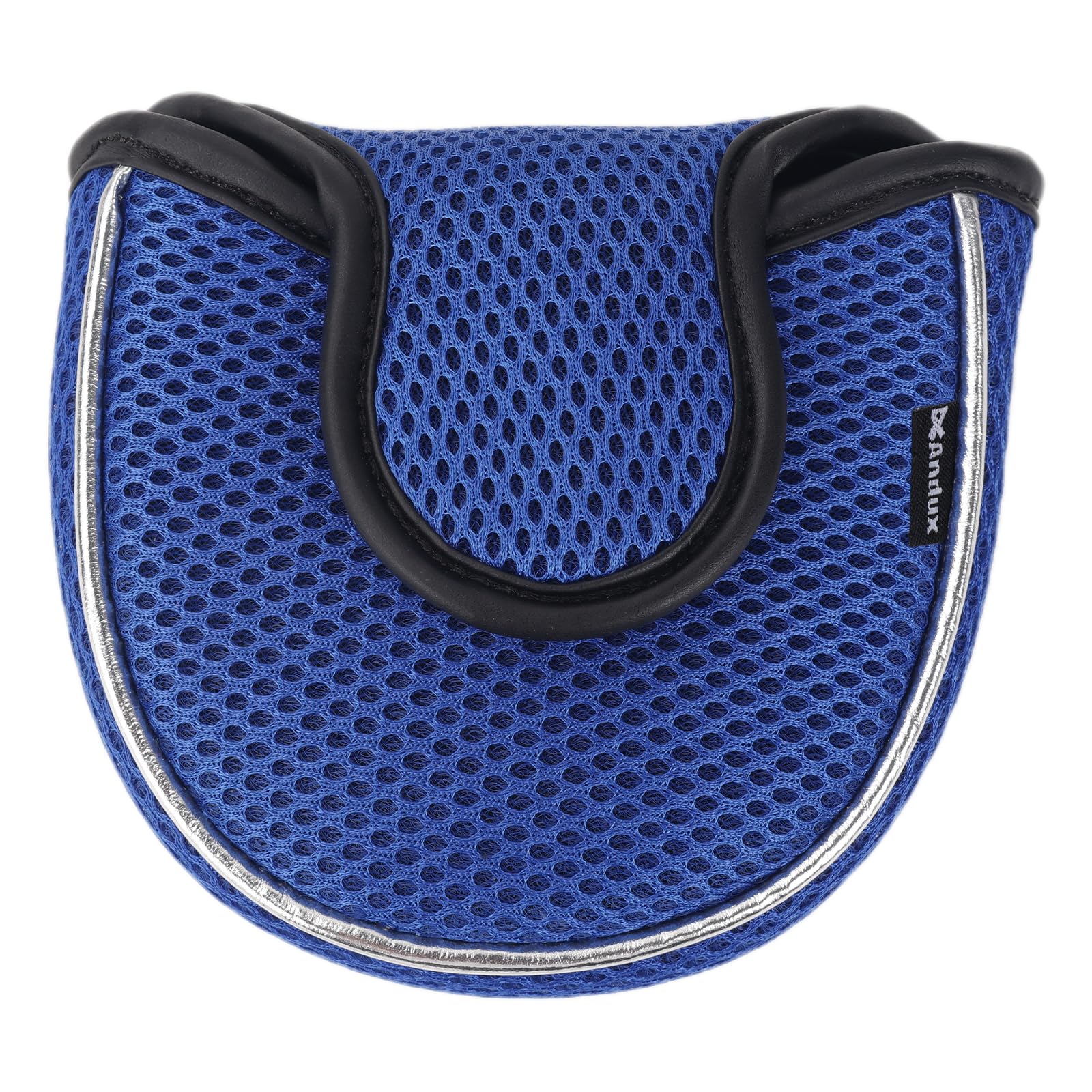 Andux Mesh Heel-Shafted Mallet Putter Cover Golf Putter Head Covers Blue, Semicircle MT/TG13