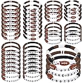 yesaior 48pcs Sports Charm Bracelets, Soccer Softball Basketball Player Gifts Beaded Ball Adjustable Clay Bracelets Jewelry Sports Gifts Supplies for Teen Adults