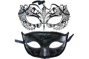 ZbFwmx Couple Masquerade Mask Set Masquerade Mask for Women Black Costume Mask Cosplay Party Masquerade Ball