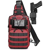 ATBP Tactical Sling Backpack Bag Pack for Men Military One Strap Shoulder Backpack Crossbody Bag With Holster 10 Liters