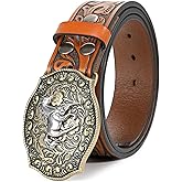 BELTROAD Western Leather Buckle Belt for Men Women Cowboy Cowgirl Mens Leather Belt for Jeans Christmas Men's Belt Gifts