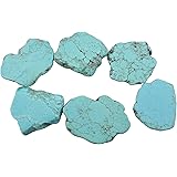 COIRIS 10pcs Natural Turquoise Gemstone Big Irregular Shape Chips Stone Loose Beads for Jewelry Making (ZS-1134-L)