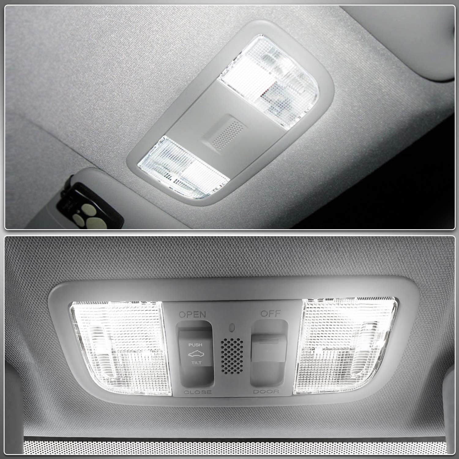 HERCOO Roof Map Dome Light Cover Lens Kit Overhead Interior Dome Lamp