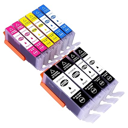 ESMOnline 10 komp. XL Druckerpatronen Canon Pixma MG5450 MG5550 MG5650 MG5655 MG6350 MG6450 MG6650 MG7100 MG7150 MG7550 MX725