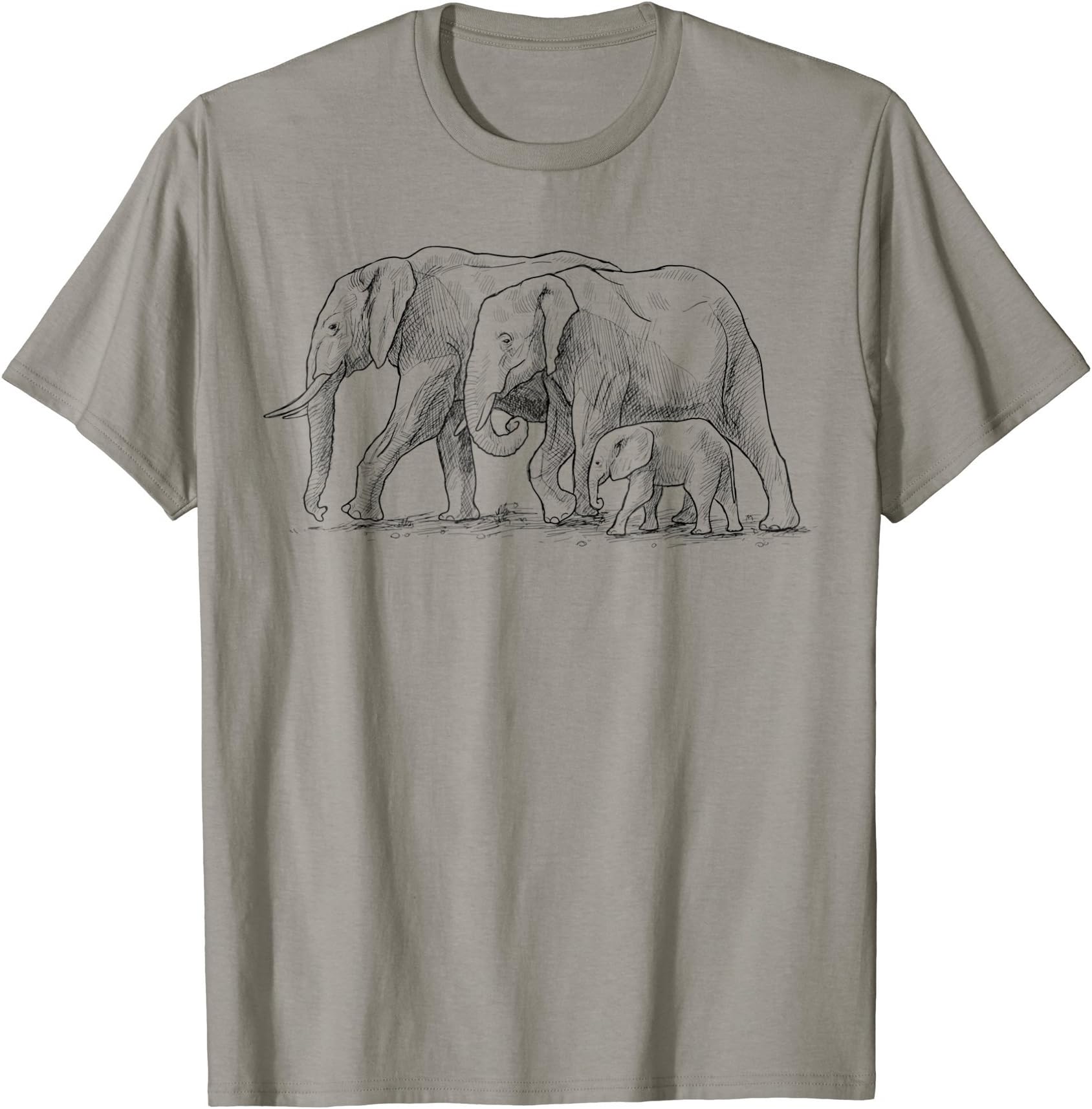 Elephant Shirts CoWomen Elephant Family of Elephants Cute Elephant Mens Animal T-ShirtOEKO-TEX STANDARD 100