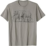 Elephant Shirts CoWomen Elephant Family of Elephants Cute Elephant Mens Animal T-ShirtOEKO-TEX STANDARD 100