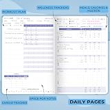Clever Fox Fitness & Food Journal – Undated A5 Hardcover Light Blue view 5