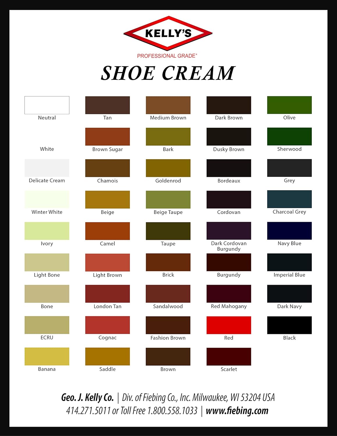 Kelly's Shoe Cream - Professional Shoe Polish - 1.5 oz - Scarlet: Shoes