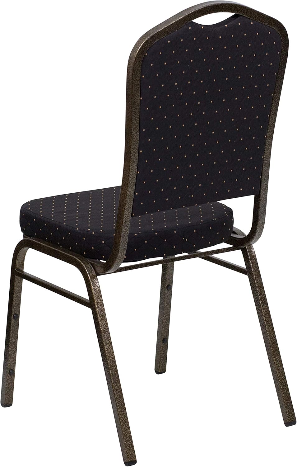 Flash Furniture HERCULES Series Crown Back Stacking Banquet Chair in Black Patterned Fabric - Gold Vein Frame: Furniture & Decor
