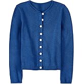 ZDC Girls Button Down Cardigan Sweaters Kids Long Sleeve Fall Winter Soft Knit Casual Sweater Tops