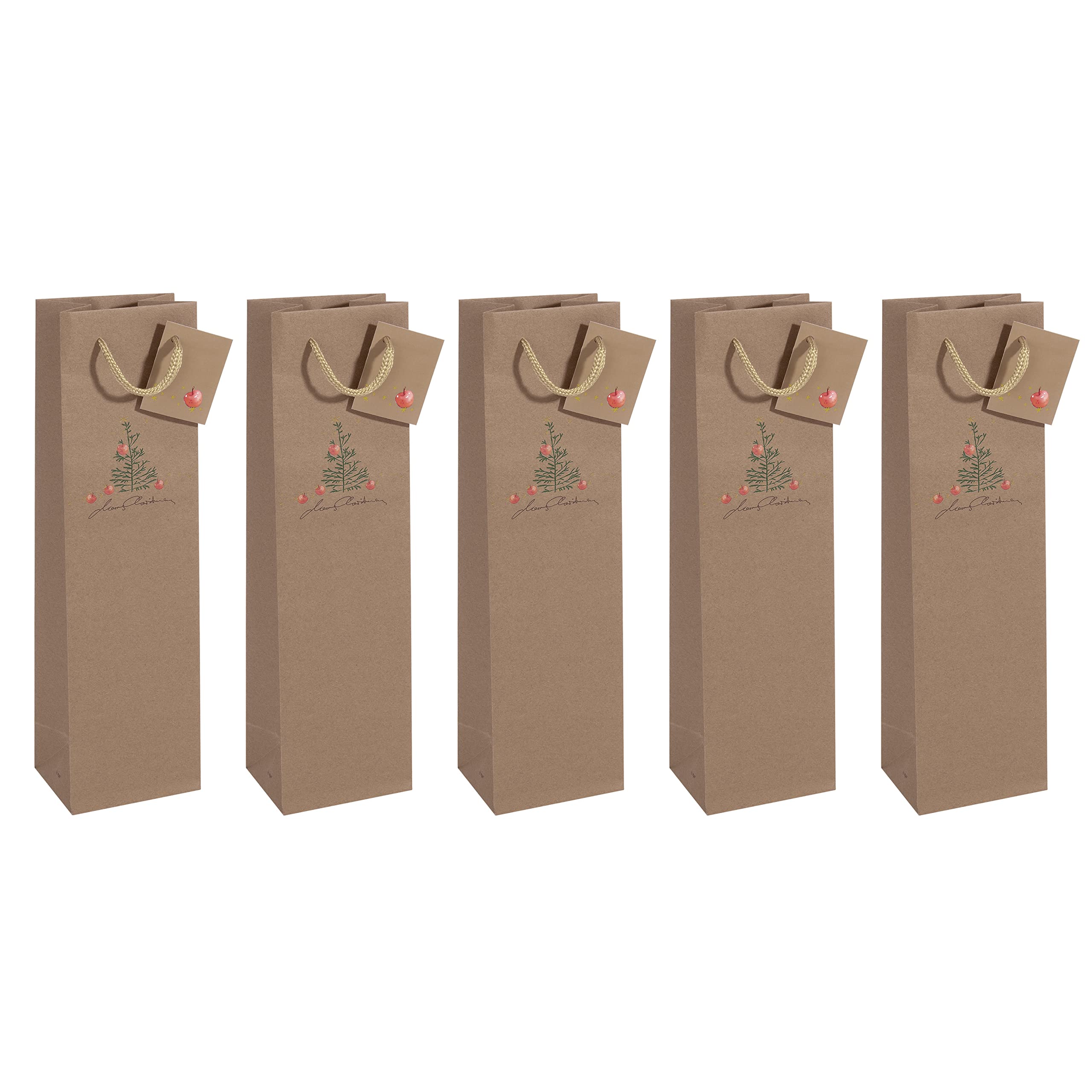 SIGEL GT042 Gift bag bottle, brown, 10 x 35 cm