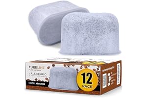 Keurig Filter Replacement, 12 Pack Compatible Charcoal Water Filter Replacement by Pureline - for Keurig 2.0 and 1.0 Classic Coffee Makers