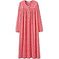 Keyocean Nightgowns for Women, Soft Cotton Comfy Lightweight Embroidered Long-sleeve Nightdress