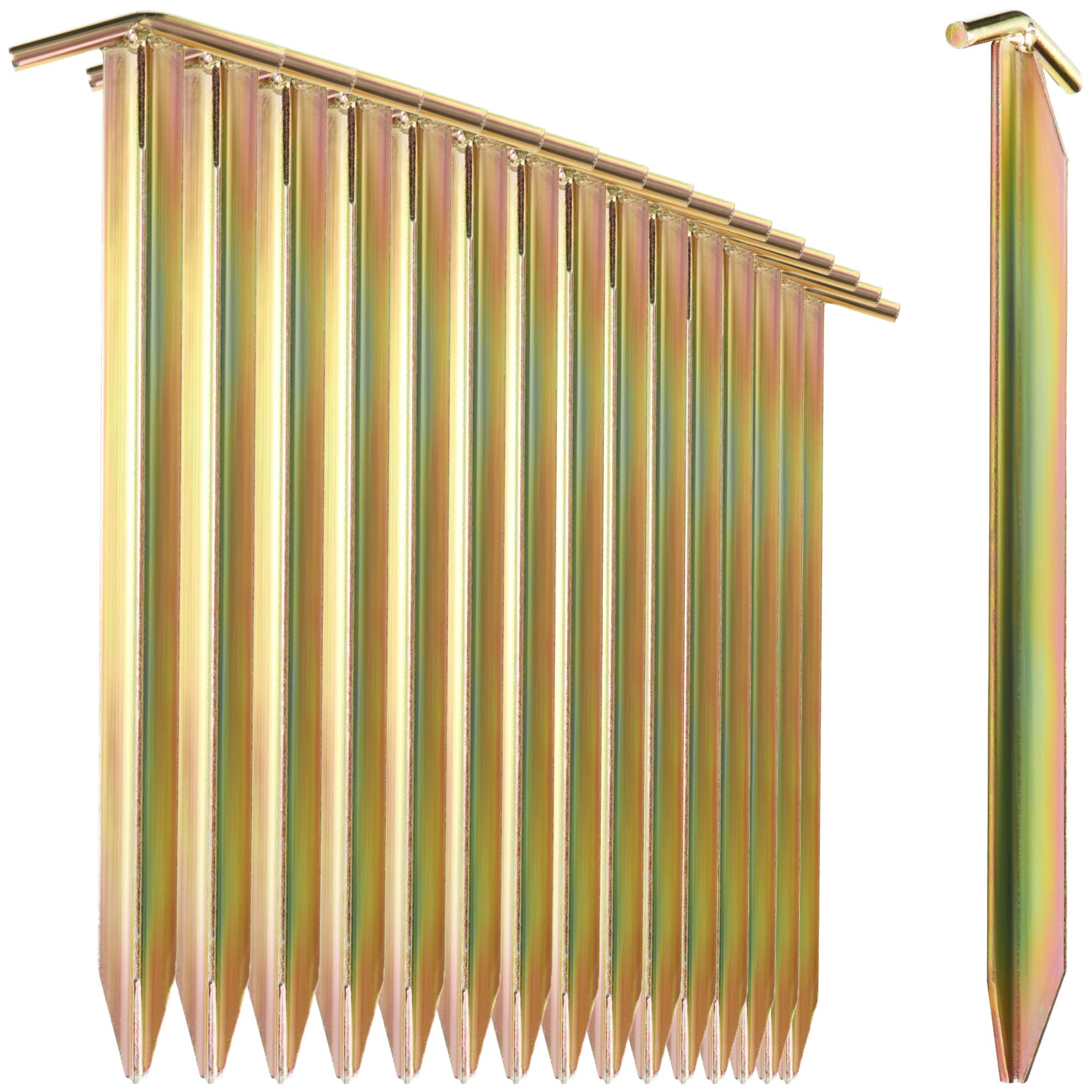 com-four® 16x Tent Pegs made of steel - long and robust tents with T-profile for camping and outdoor - ideal for normal and hard ground