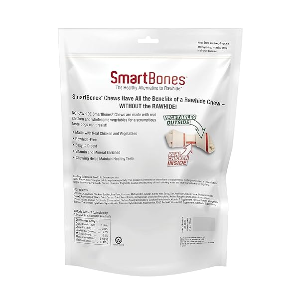 SMARTBONES MINI BONES WITH REAL CHICKEN 56 COUNT, RAWHIDE-FREE CHEWS FOR DOGS