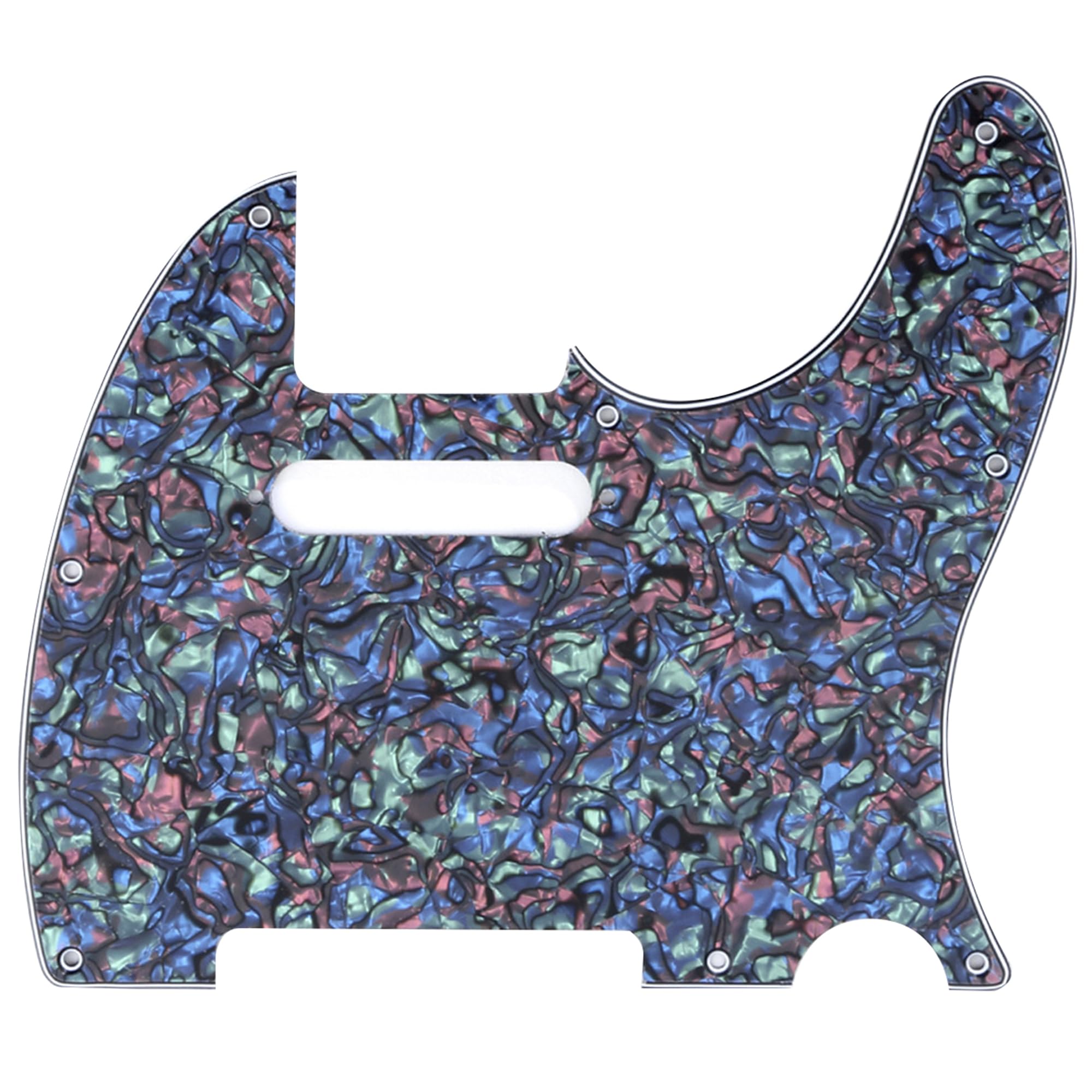 Musiclily 8 Hole Tele Pickguard Scratch Plate for Fender USA/Mexican Standard Telecaster Modern Style Electric Guitar, 4Ply Abalone Shell โ image 1