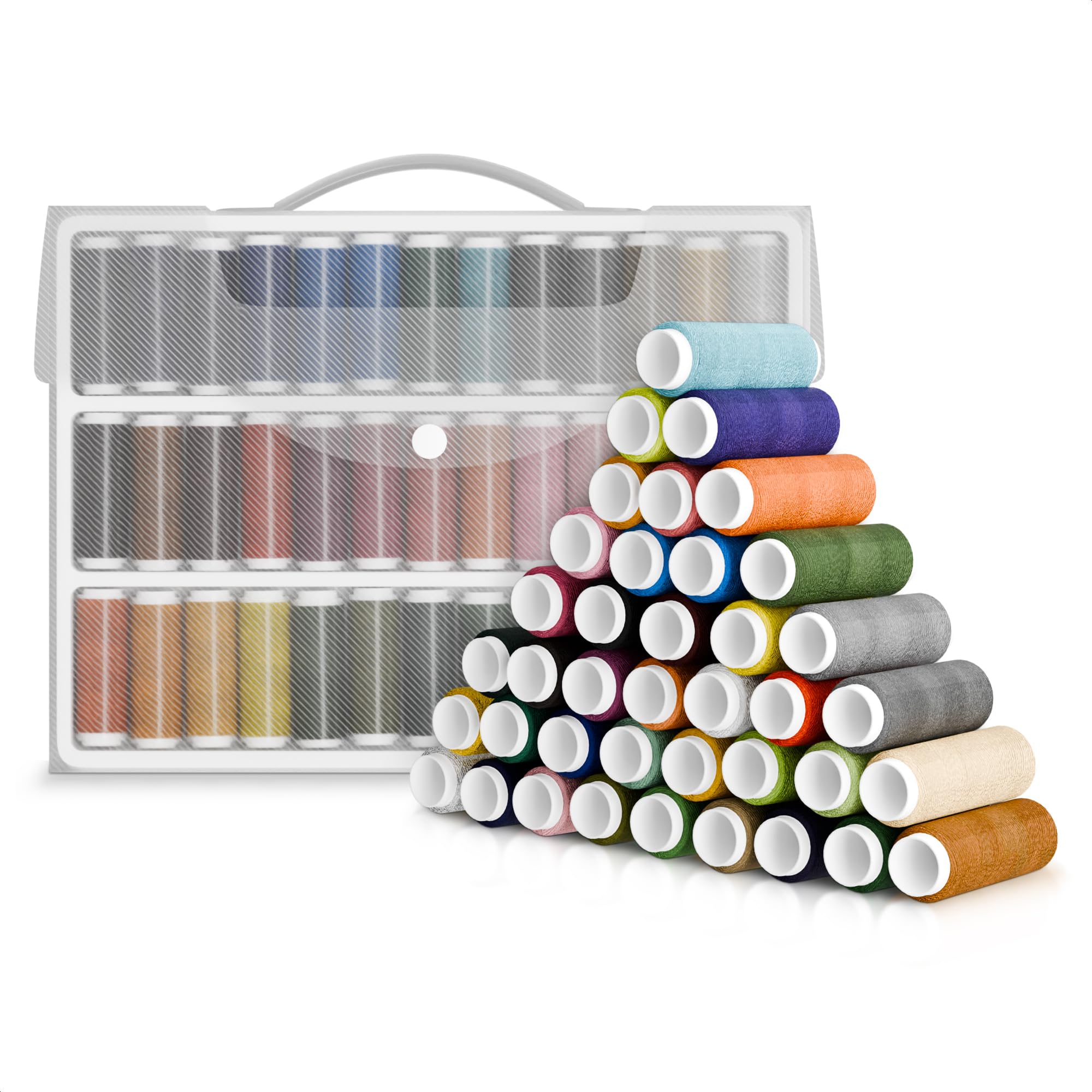 Luxbon Pack of 39 Assorted Color Polyester Sewing Thread Set - Ideal for Quilting, Stitching, Hand Sewing