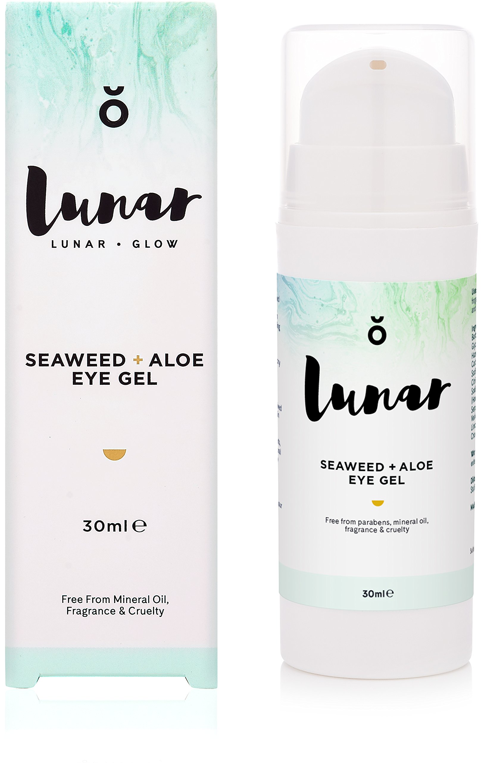 Lunar Glow Eye Gel with Cooling Seaweed & Aloe Vera for Dry Under Eyes