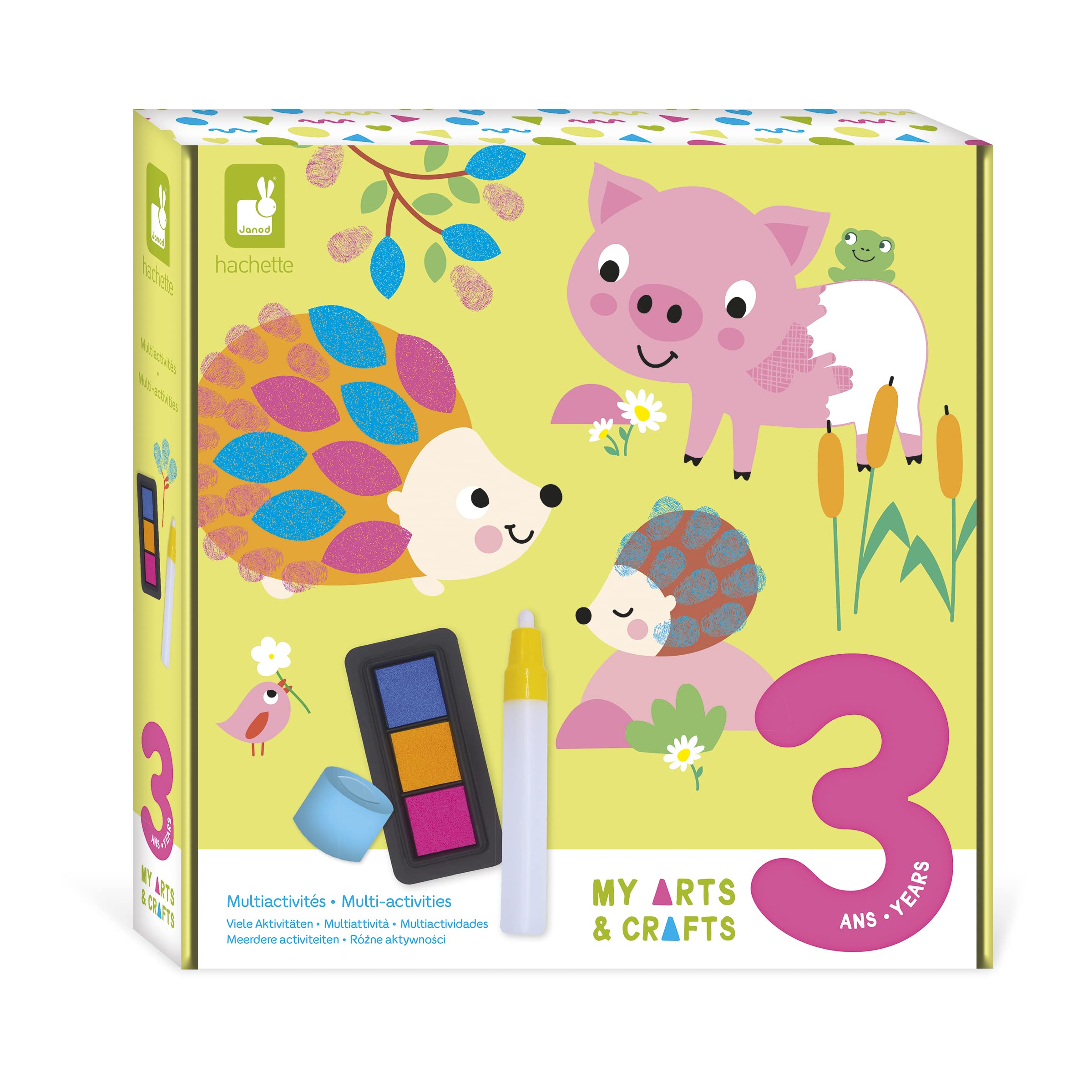Janod - My Arts & Crafts - 3 Years - Multi-Activity Arts & Crafts Set - 8 Illustrations - Children’s Arts & Crafts Kit - Mastering Fine Motor Skills & Concentration - J07746 — image 1