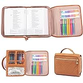 Triple-fold Bible Cover for Women,Mens Bible Case,Bible Carrying Case for Girls, Boys, Bible Bags with Handle and Zippered Pocket for Bible Study Suppliers, Bible Carrier, Book Gift, Christian Gifts