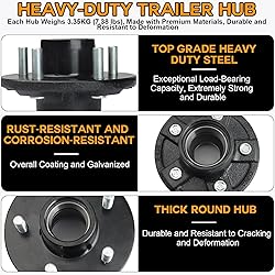 Hitchvoyager 1 Set Trailer Hub kit 5 Bolt