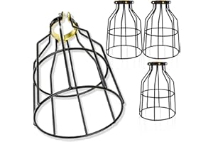 Newhouse Lighting WLG1B-4 Cage for Pendant, Lamp Holder, Ceiling Fan Light Bulb Covers Vintage Open Style Industrial Grade Adjustable, Pack of 4, Black, 4 Count