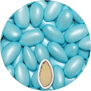 EinsSein 0,5kg Hochzeitsmandeln Conchiglia hellblau pearl Mandeln Hochzeit Zuckermandeln Bonboniere Confetti Badem sekeri Gastgeschenk Zucker Mandeln Taufmandeln Candy Bar Süssigkeiten Schokolinsen