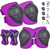 Kids/Youth Knee Pads and Elbow Pads Set for Kids 3-14 Years Boys Girls Protective Gear Set Adjustable Knee Pads, Elbow Pads, Wrist Guards Skateboard Skating Skiing Cycling Biking Running Scooter
