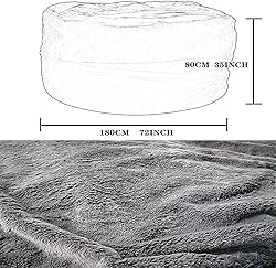 Giant Fur Bean Bag Chair Cover for Kids
