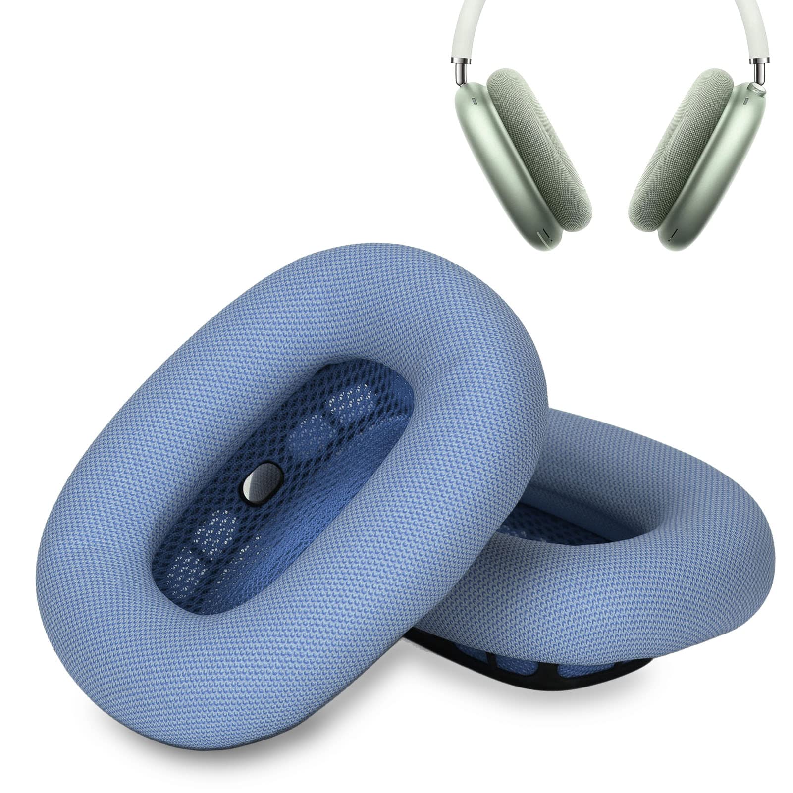 Earpads, Headphone Ear Cushions Replacement Soft Memory Foam Protein Leather Earpads Earmuffs MAX Headphone(blue)