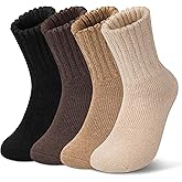 2-6 Pairs Merino Wool Warm Socks for Women, Hiking Cozy Thermal Crew Boot Socks for Winter And Christmas Gifts