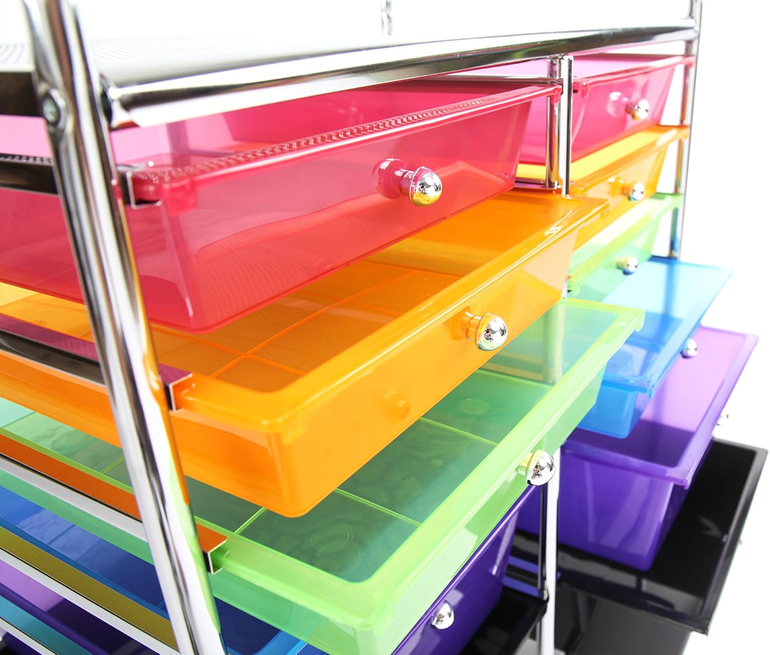 Finnhomy 12 Drawer Organizer Cart Utility Cart Rolling Storage Cart Smoke Drawer Studio Trolley Office Suppliers for Home School Beauty Salon Storage : Office Products