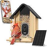 Bird Feeder with Camera, Smart Bamboo Bird Feeder, 2.5K UHD AI Identification, Real-time Videos & Pictures, Wireless Solar Powered Outdoor, Ideal for Garden Birding, Premium Present