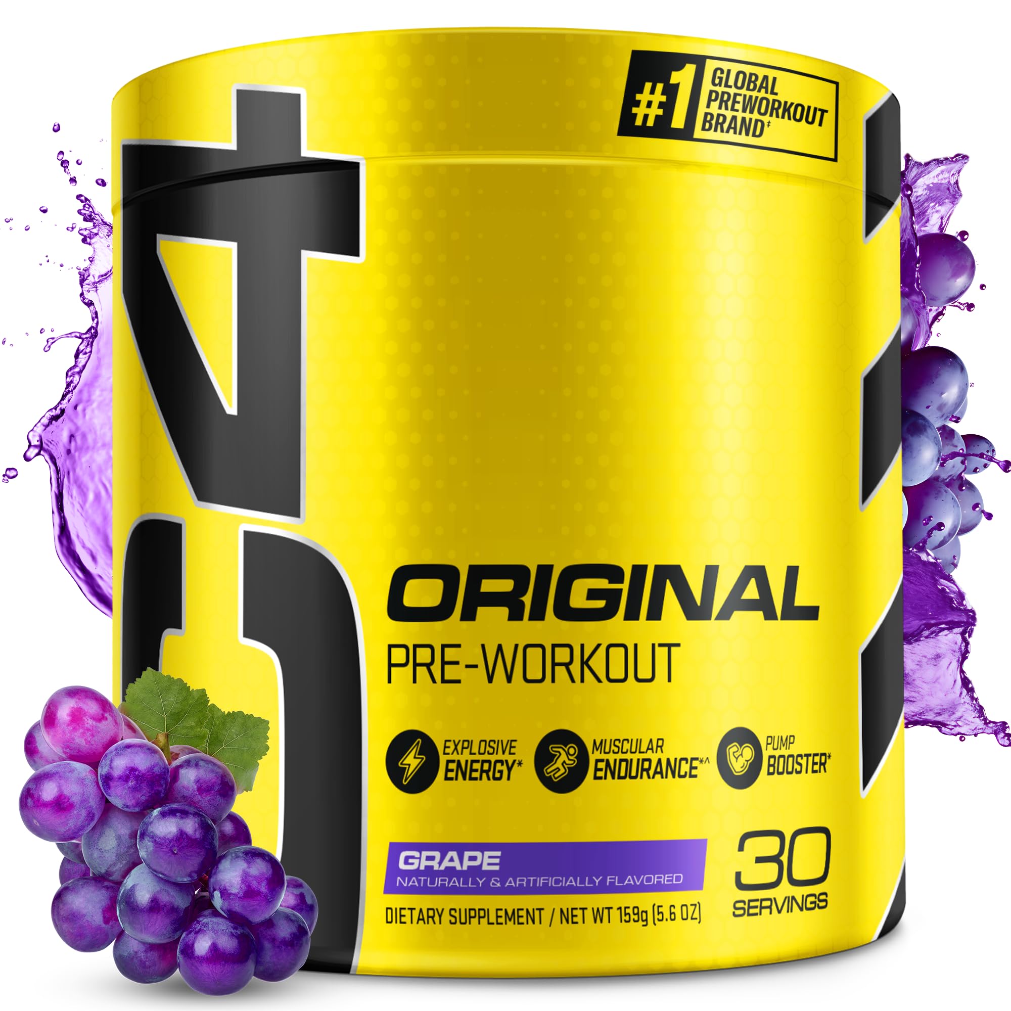 C4 Original Pre Workout with 150mg Caffeine, Grape, 30 Servings