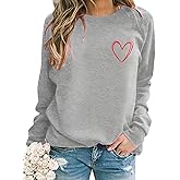 APRFLOWER Women Valentines Sweatshirt Love Heart Graphic Print Shirts Valentine’s Day Shirt Vintage Pullover Tops