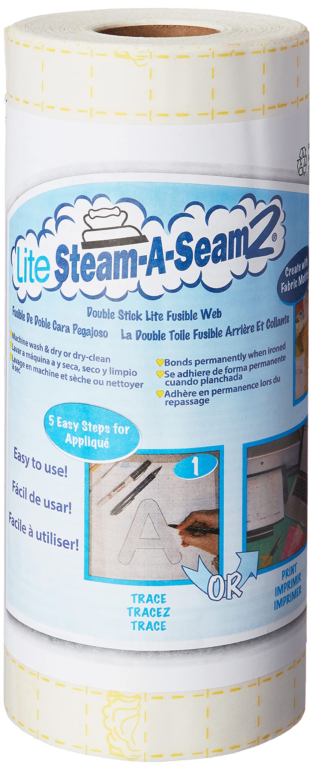 Warm Company Lite Steam-A-Seam 2 Double Stick Fusible Web, 12 in x 40 yd, Blue