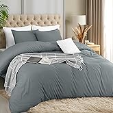 Utopia Bedding Duvet Cover Set with Pillowcases - 3 Pieces Bedding Duvet Cover with Zipper Closure - 1 Duvet Cover with 2 Pillowcases - Soft Brushed Microfiber (Queen, Grey)